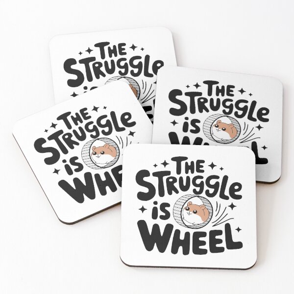 Item preview, The Struggle Is Wheel! Cute Hamster Wheel Pun designed and sold by PMCreative.