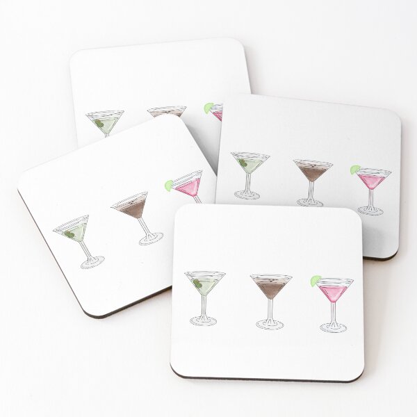 Item preview, Cosmopolitan, coffee martini and olive martini. Cocktail trio designed and sold by sjstickerss.