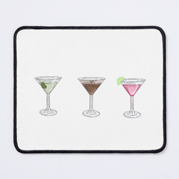 Item preview, Cosmopolitan, coffee martini and olive martini. Cocktail trio designed and sold by sjstickerss.