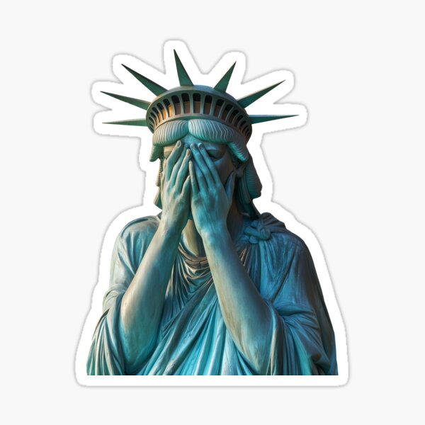 Vista previa del artículo con la obra «Estatua de la libertad llorando», diseñado y vendido por Delphimages Art.