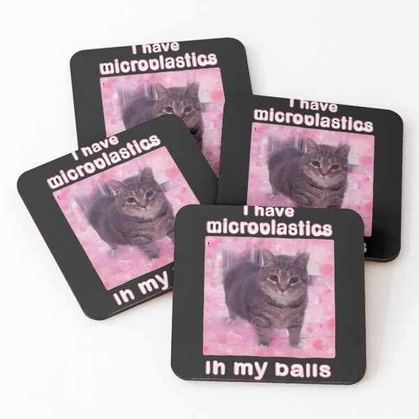 Item preview, I Have Microplastics in my Balls Cat Meme designed and sold by Antonous.