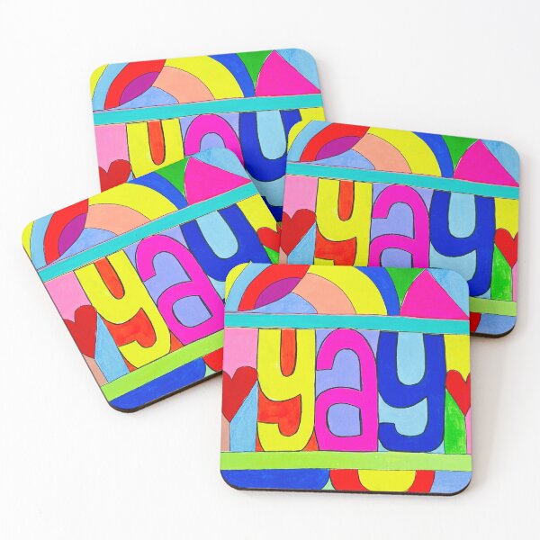Item preview, Yay Rainbow Block Colourful Lettering designed and sold by MyCraftyNell.