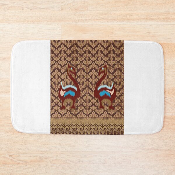 Item preview, Thai Ikat Mythical Swan | Traditional Asian Textile Art designed and sold by Mondee Shop.