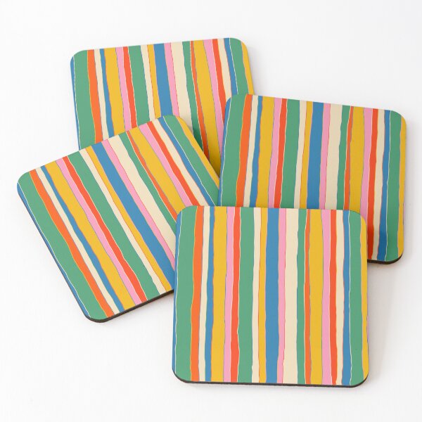 Item preview, Colorful Stripes Vibrant Retro Contemporary Irregular Serrate Vertical Stripe Pattern designed and sold by kierkegaard.