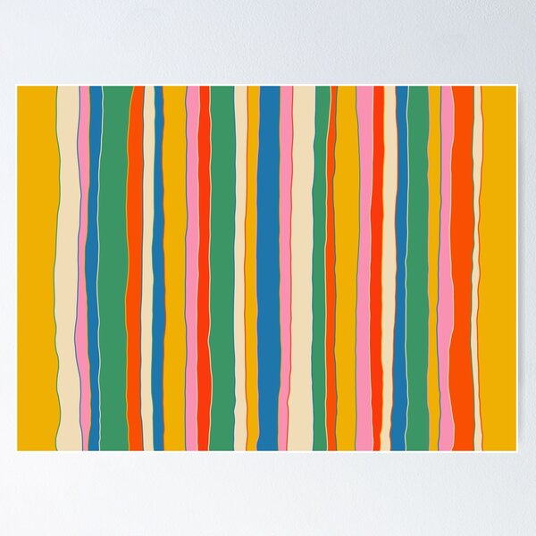 Item preview, Colorful Stripes Vibrant Retro Contemporary Irregular Serrate Vertical Stripe Pattern designed and sold by kierkegaard.