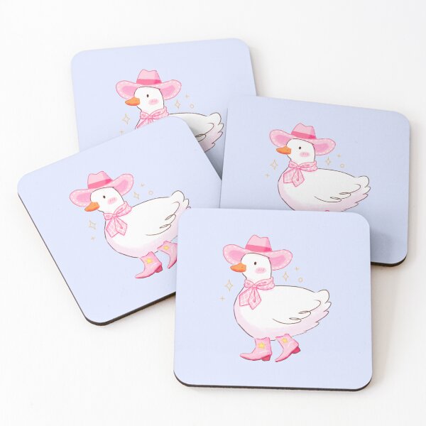 Item preview, Cute Pink Cowboy Duck – Kawaii Western Aesthetic Illustration designed and sold by YaraCuteArt.