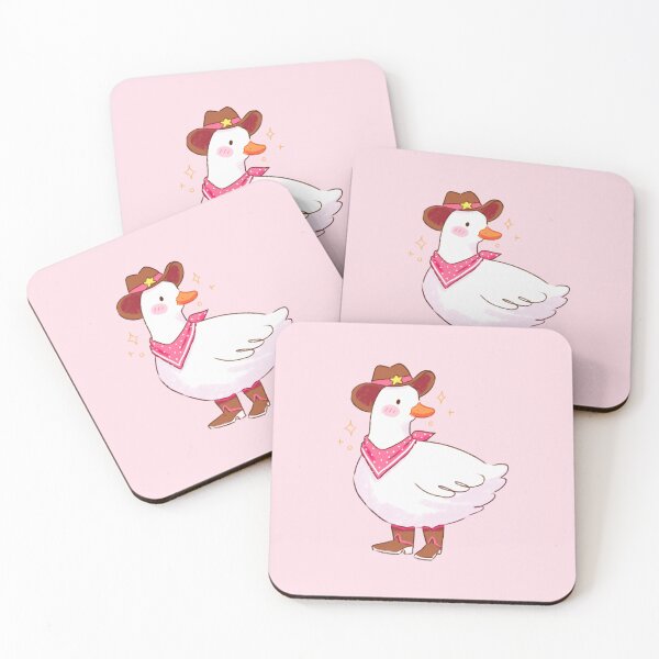 Item preview, Cute Pink Cowboy Duck – Kawaii Western Aesthetic Illustration designed and sold by YaraCuteArt.