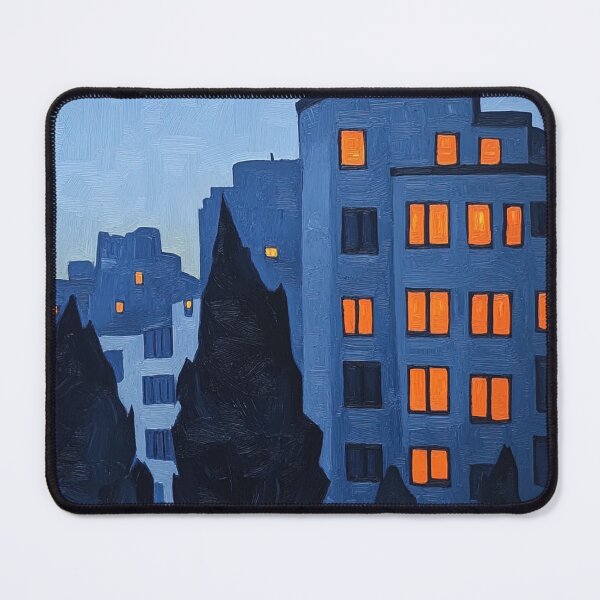 Item preview, Apartment complex | Post-impressionist painting style designed and sold by ComicsFactory.
