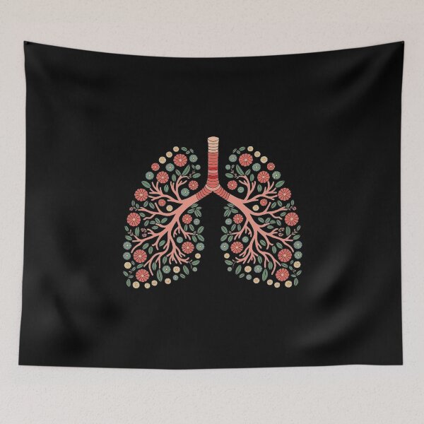 Item preview, Floral Lungs Art - Nature-Inspired Lungs Illustration - Botanical Breathing Design designed and sold by love3617.