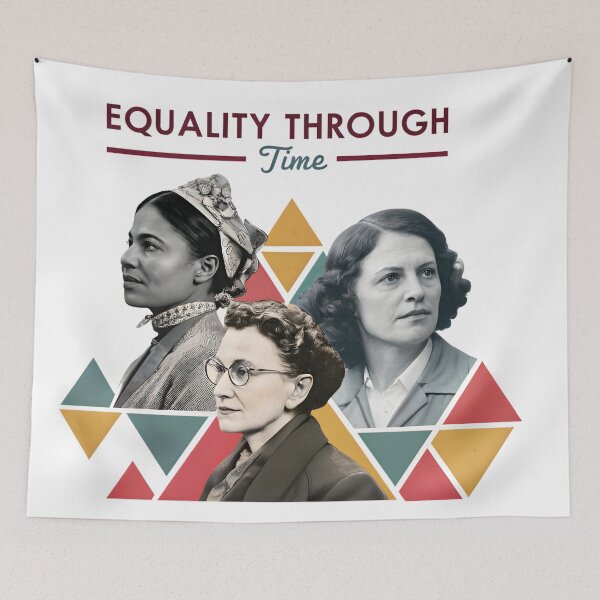 Item preview, Equality Through Time - Women's History Month 2025 T-Shirt Design designed and sold by AnnDesignStudio.