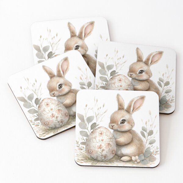 Item preview, Watercolour Bunny & Floral Egg Design - Easter Rabbit  designed and sold by CraftsEtc.
