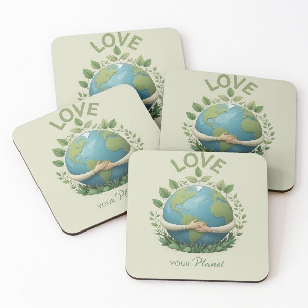 Item preview, Love Your Planet Print - Eco-Friendly Earth Hugger Design designed and sold by StellarHues.