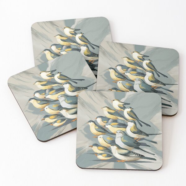Item preview, Coastal Sandpiper Flock – Minimalist Seaside Bird Illustration designed and sold by WildStroke.