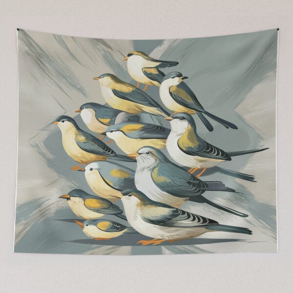 Item preview, Coastal Sandpiper Flock – Minimalist Seaside Bird Illustration designed and sold by WildStroke.