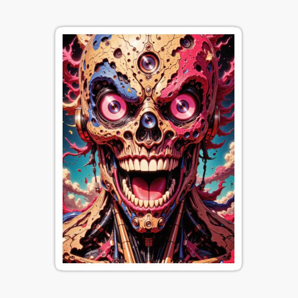 Item preview, Psycho-Cyborg-Schädel designed and sold by zero_ia_art.