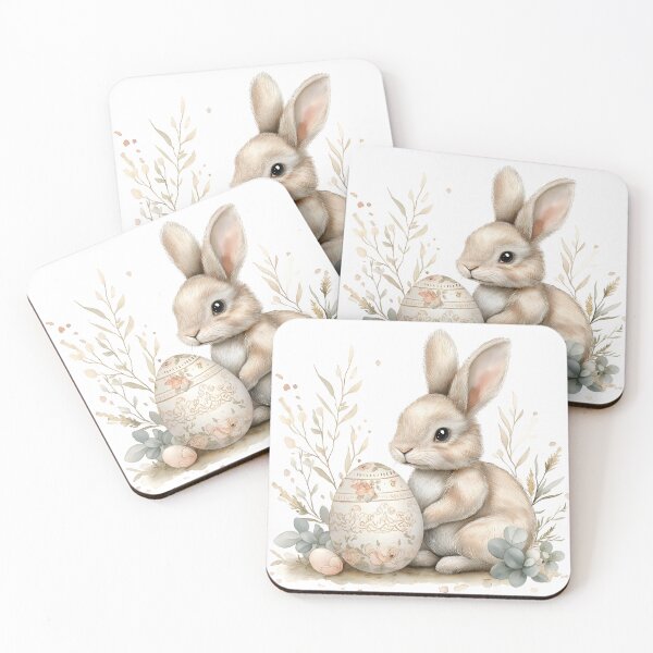 Item preview, Boho Woodland Easter Bunny with Floral Egg  designed and sold by CraftsEtc.
