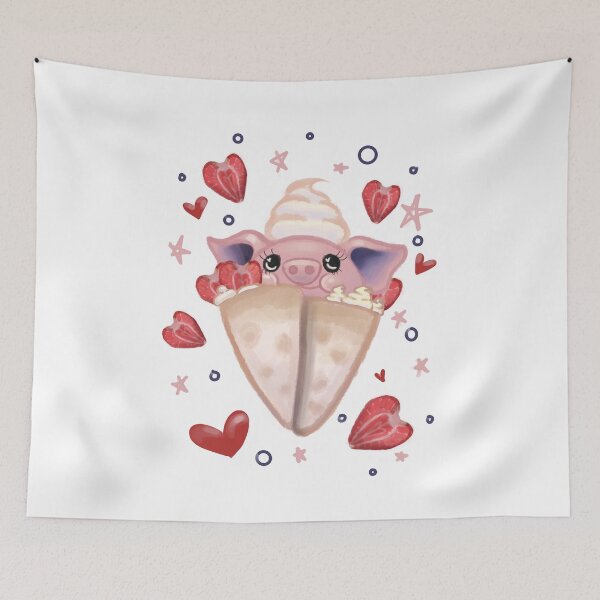 Item preview, Strawberry Piggy Crepe designed and sold by Wolfy's Whims.