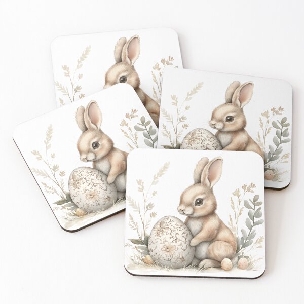 Item preview, Cute Spring Bunny and Vintage Easter Egg designed and sold by CraftsEtc.