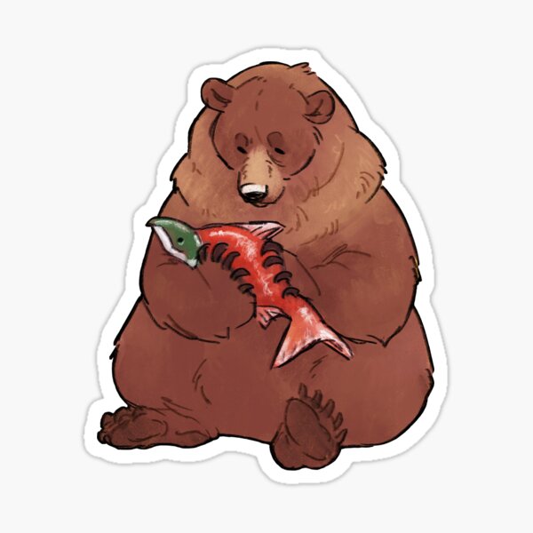 Vista previa del artículo con la obra «Oso hambriento», diseñado y vendido por Asterwild.