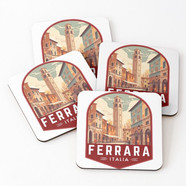Item preview, Ferrara in Emilia-Romagna Italy Vintage Travel Art Badge designed and sold by MaateoDesign.