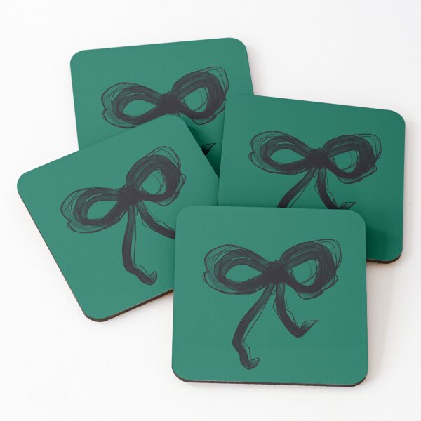 Item preview, Black bow on green background designed and sold by MKTplaceDesign.