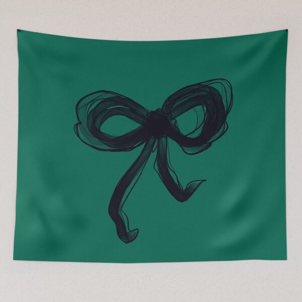 Item preview, Black bow on green background designed and sold by MKTplaceDesign.