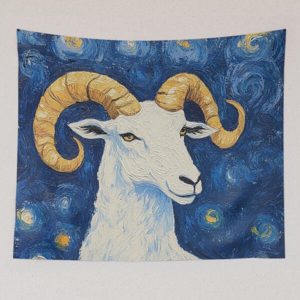 Item preview, Aries zodiac symbol | Post-impressionist painting style designed and sold by ComicsFactory.