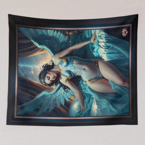 Item preview, The Celestial Winged Goddess Livia Vestora In Divine Repose Enchanting AI Concept Art by Xzendor7 designed and sold by Xzendor7 Digital Art Creations.