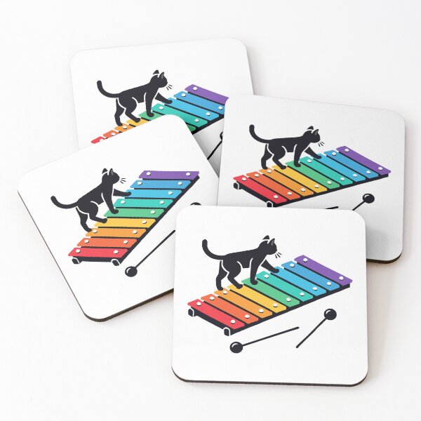Item preview, Cat Walking on a Colorful Xylophone designed and sold by 2Blue-Dots.