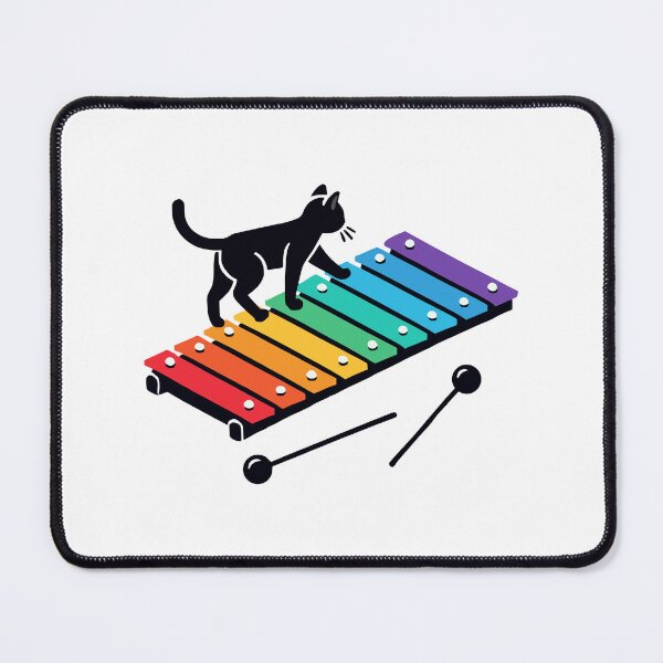 Item preview, Cat Walking on a Colorful Xylophone designed and sold by 2Blue-Dots.