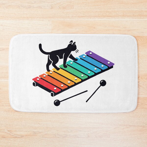 Item preview, Cat Walking on a Colorful Xylophone designed and sold by 2Blue-Dots.