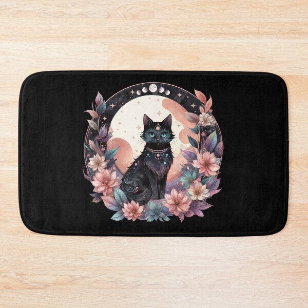 Item preview, Cute Black Cat Kawaii Pastel Goth cottagecore Moon Phases Crystal Witchy Astrology Celestial boho aesthetics and Moon Astrology Lovers designed and sold by Collagedream.
