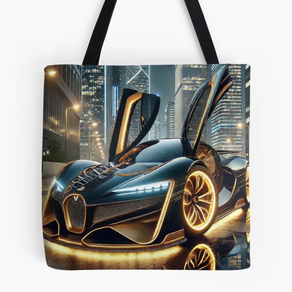 Item preview, Futuristic Luxury Supercar | Black & Gold Hypercar | Elite Automotive Art designed and sold by AkilaCreations .