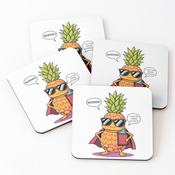 Item preview, Cool Pineapple Cartoon with Drink Package and Warning Message designed and sold by Cloud-Riders.
