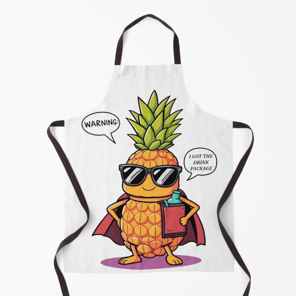 Item preview, Cool Pineapple Cartoon with Drink Package and Warning Message designed and sold by Cloud-Riders.