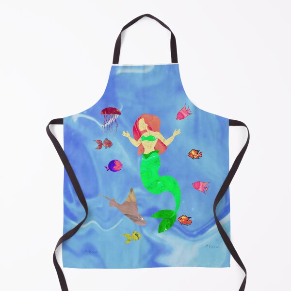 Item preview, Mermaid + Fish - Flow Art / Pour Painting - jdp-07-0009 designed and sold by ANomadDesigns.