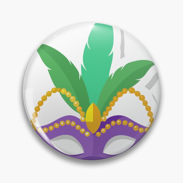 Item preview, Mardi Gras Mask with Purple Base and Green Feathers on Black designed and sold by Creative88Art.