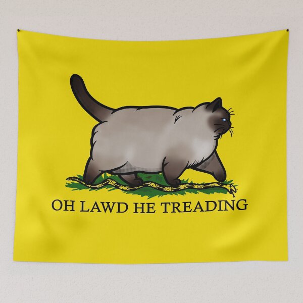 Item preview, Oh Lawd He Treading Siamese Cat designed and sold by KilkennyCat Art.