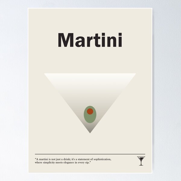 Item preview, Martini Minimalistic Aesthetic Design designed and sold by Chromesthezia.