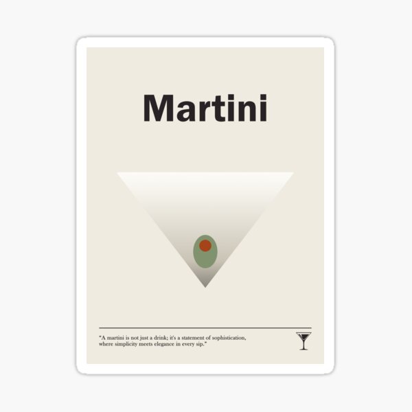 Item preview, Martini Minimalistic Aesthetic Design designed and sold by Chromesthezia.