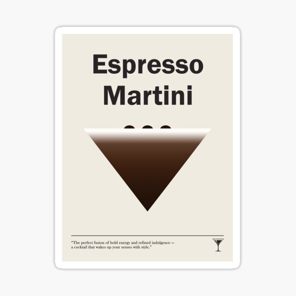 Item preview, Espresso Martini Minimalistic Design designed and sold by Chromesthezia.