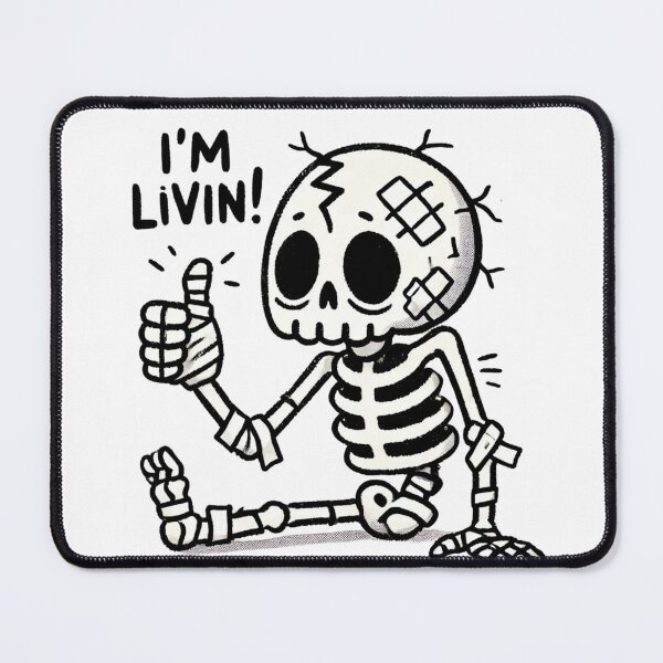 Item preview, I'm Livin! Tired Skeleton designed and sold by TenkaTees.
