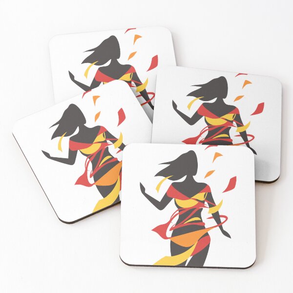 Item preview, Silhouette of Woman with Flowing Hair and Swirling Fiery Ribbons designed and sold by Creative88Art.