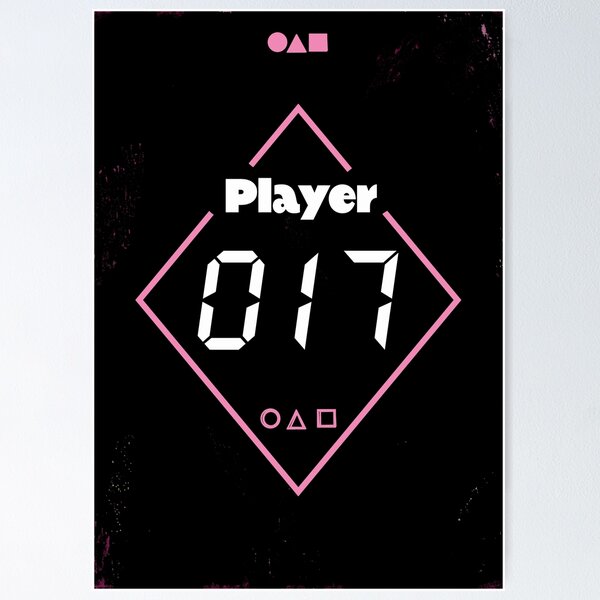 Item preview, SQUID GAME, Player 017. Player number, 017. Deadly Game. Korean survival drama. designed and sold by bekksa.