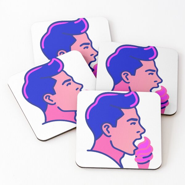 Item preview, Neon Illustration of Person Eating Pink Soft Serve Ice Cream designed and sold by Creative88Art.