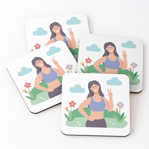 Item preview, Illustration of a Woman Outdoors with Flowers and Birds designed and sold by Creative88Art.