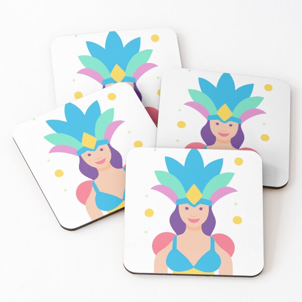Item preview, Illustration of a Woman in Vibrant Carnival Costume with Headdress designed and sold by Creative88Art.