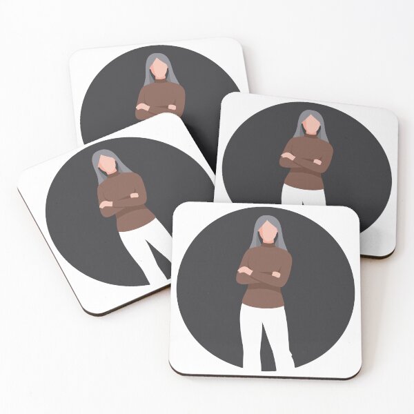 Item preview, Minimalist Illustration of a Person with Long Gray Hair and Arms Crossed designed and sold by Creative88Art.