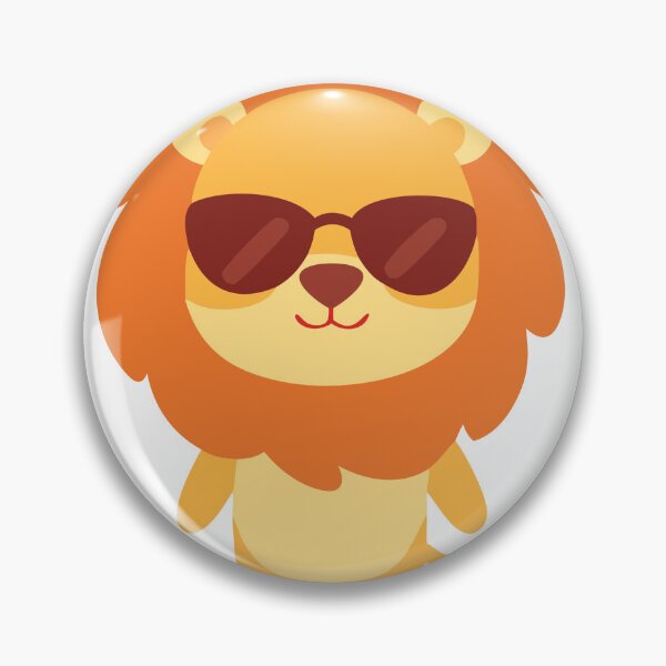 Item preview, Cartoon Lion with Orange Mane and Sunglasses on Black Background designed and sold by Creative88Art.