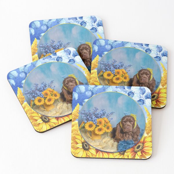 Item preview, Sussex Spaniel in Blue and Yellow designed and sold by SMiddlebrook.